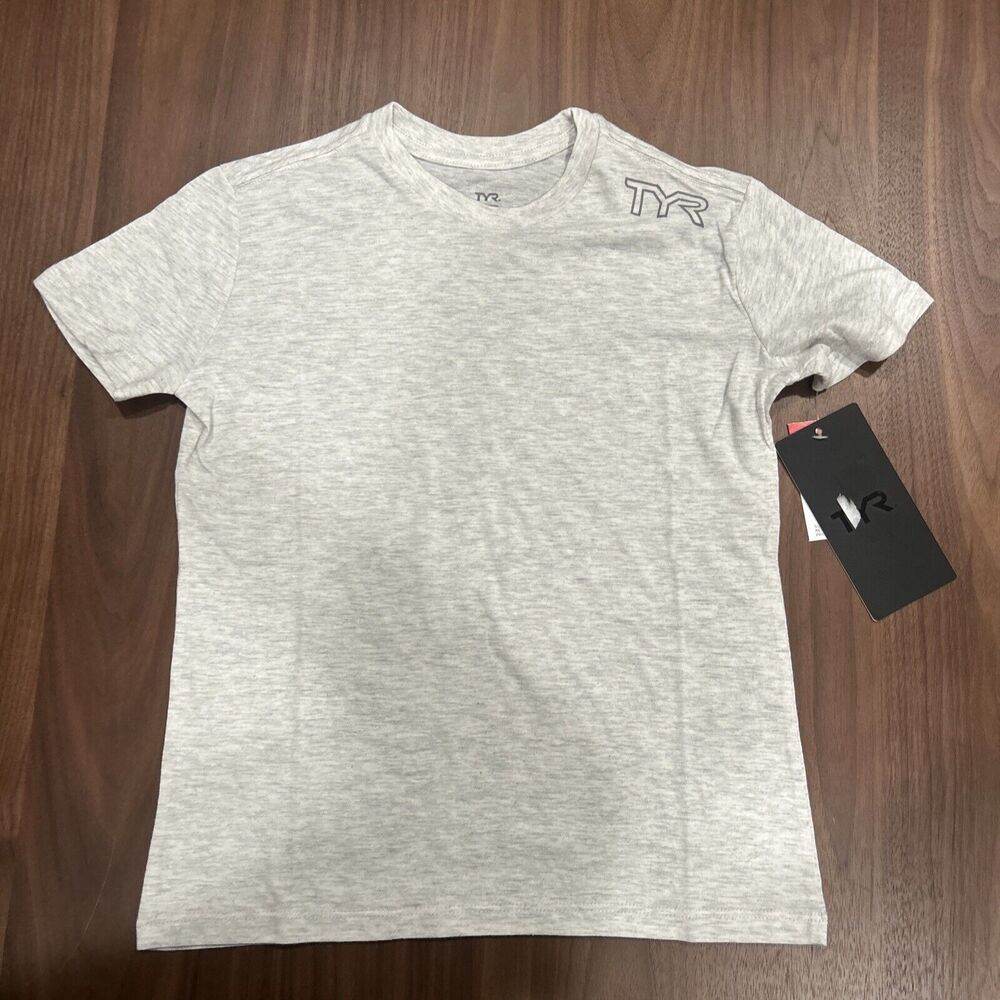 TYR Unisex Tee Shirt Ash Heather Grey Gray Youth Size Small